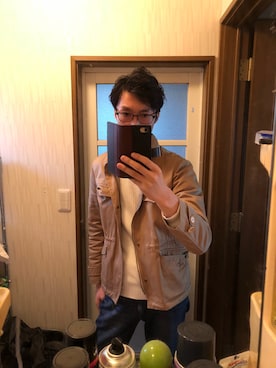 「Paul Smith（ポールスミス）のアイテム（デニムジャケット）」を使った、HIROさん（メンズ・180cm）の冬コーディネート