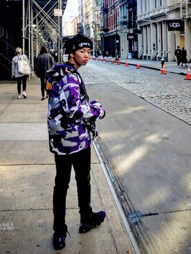 ヘアバンドを使った 紫 のメンズ人気ファッションコーディネート Wear