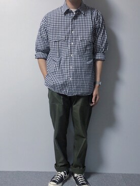 Porter Classic/ポータークラシック ROLL UP GINGHAM CHECK SHIRT