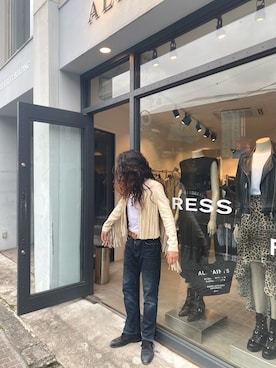 「ALLSAINTS（オールセインツ）のアイテム（ライダースジャケット）」を使った、nateさん（メンズ・171cm）の春コーディネート