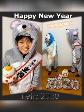 「happynewyear」｜ties-flower11さん（キッズ・120cm）の冬コーディネート