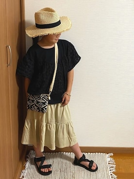 「Gemeaux（ジェモー）のアイテム」を使った、ties-flower11さん（キッズ・125cm）の夏コーディネート