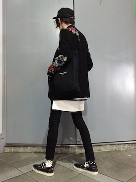「Saint Laurent」｜「アイテム（ミリタリージャケット）」を使った、ANOTHER-Jさん（メンズ・175cm）の冬コーディネート