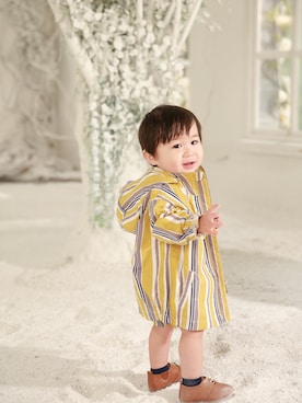 「1歳5ヶ月」｜「アイテム（ジャケット/アウター）」を使った、hirumamaさん（キッズ・90cm）の春コーディネート