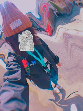 「NIKE（ナイキ）のアイテム（アクセサリー、ブルー系）」を使った、ねずさん（レディース・156cm）の春コーディネート