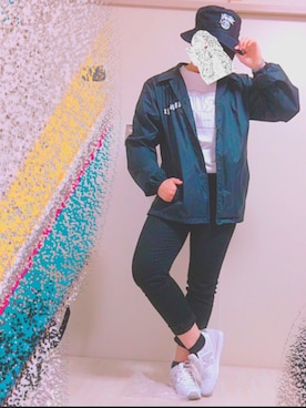 「IRIE LIFE（アイリーライフ）のTAG TEE（Tシャツ/カットソー、ホワイト系）」を使った、ねずさん（レディース・156cm）の春コーディネート