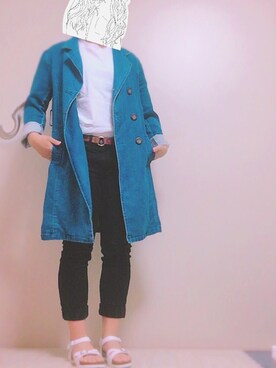 「CECIL McBEE（セシルマクビー）のアイテム（トレンチコート）」を使った、ねずさん（レディース・156cm）の夏コーディネート