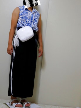 「MILKFED.（ミルクフェド）のアイテム（ショルダーバッグ、ホワイト系）」を使った、ねずさん（レディース・156cm）の夏コーディネート