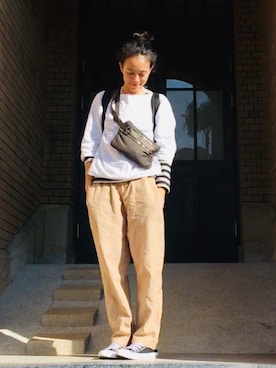 「UU（ユニクロ　アンダーカバー）のアイテム（バッグ）」を使った、Sunny Qさん（レディース・161cm）の春コーディネート