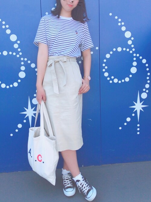 Chiharu ユニクロのtシャツ カットソーを使ったコーディネート Wear