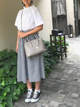 「CONVERSE（コンバース）のconverse（コンバース） ALL STAR OX（オールスターOX）（スニーカー）」を使った、Chiharuさん（レディース・169cm）の夏コーディネート