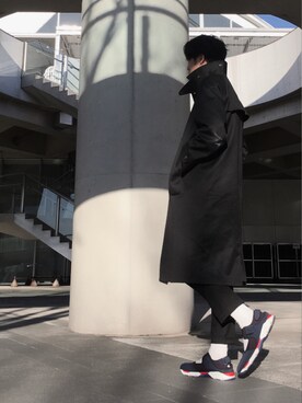 「MACKINTOSH」｜「アイテム（トレンチコート）」を使った、izさん（メンズ・177cm）の冬コーディネート