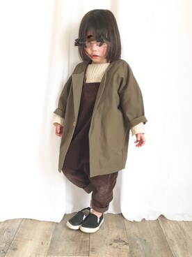 「handmade」｜「アイテム（サロペット/オーバーオール）」を使った、ka﻿﻿o ̆̈﻿riさん（キッズ・100cm）の春コーディネート