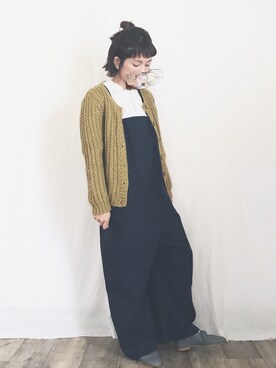 「Handmade（ハンドメイド）のアイテム（サロペット/オーバーオール）」を使った、ka﻿﻿o ̆̈﻿riさん（レディース・154cm）の秋コーディネート