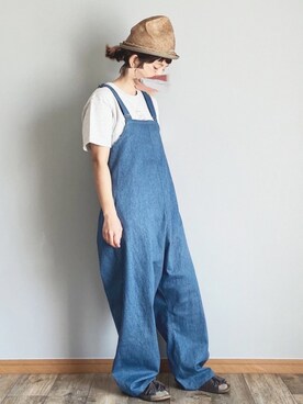 「Handmade（ハンドメイド）のアイテム（オールインワン・サロペット）」を使った、ka﻿﻿o ̆̈﻿riさん（レディース・154cm）の春コーディネート