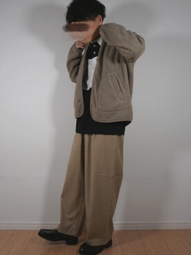 「ラガーシャツ」｜「アイテム（その他アウター）」を使った、ミニスタ さん（メンズ・157cm）の秋コーディネート