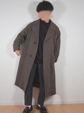 「HARUTA」｜「アイテム（チェスターコート）」を使った、ミニスタ さん（メンズ・157cm）の秋コーディネート
