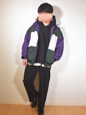 「KANGOL（カンゴール）のアイテム（ナイロンジャケット）」を使った、ミニスタ さん（メンズ・157cm）の春コーディネート