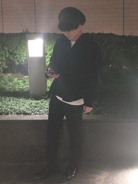 「SENSE OF PLACE by URBAN RESEARCH（センスオブプレイスバイアーバンリサーチ）のアイテム（ハンチング/ベレー帽）」を使った、ミニスタ さん（メンズ・160cm）の冬コーディネート