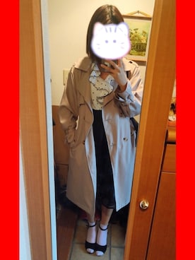 「サンダルに靴下」｜「アイテム（トレンチコート）」を使った、Rさん（レディース・165cm）の春コーディネート