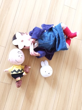 「babygap」｜「アイテム（ジャンパースカート）」を使った、k.mamaさん（キッズ・70cm）の冬コーディネート