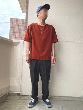 帽子を使った Uniqlo U の人気ファッションコーディネート 髪型 ベリーショートヘアー Sciaky