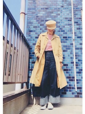 「フレンチカジュアル」｜「アイテム（キャスケット）」を使った、 sanacocoさん（レディース・167cm）の春コーディネート