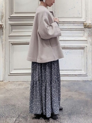 BEARDSLEY(ビアズリー) 小花プリントロングワンピース BEARDSLEY 美品 22SS ビアズリー フラワープリント 長袖 ロング