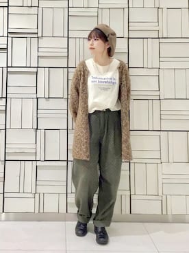 「CA4LA（カシラ）のアイテム（ハンチング/ベレー帽）」を使った、ca4laさん（レディース・155cm）の冬コーディネート