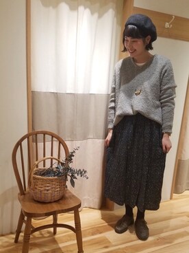 「Samansa Mos2 blue（サマンサモスモスブルー）のアイテム（アクセサリー）」を使った、サヤカさん（レディース・165cm）の冬コーディネート