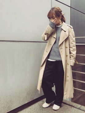 「2018マイベストコーデ」｜「アイテム（トレンチコート）」を使った、yimiさん（レディース・154cm）の冬コーディネート