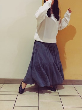 「スエット」｜「アイテム（ワンピース/ドレス）」を使った、yimiさん（レディース・154cm）の春コーディネート