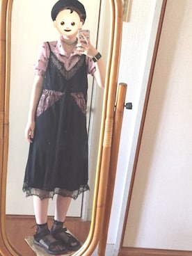「RETRO GIRL（レトロガール）のアイテム（チュニック）」を使った、yuri︎︎︎︎☺︎さん（レディース・163cm）の夏コーディネート