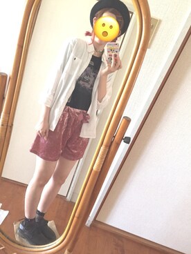 「CECIL McBEE（セシルマクビー）のアイテム（ハンチング/ベレー帽）」を使った、yuri︎︎︎︎☺︎さん（レディース・163cm）の夏コーディネート