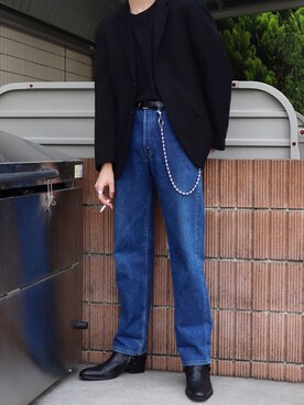 「アイテム（ウォレットチェーン）」を使った、𝙧𝙪.さん（メンズ・174cm）の春コーディネート