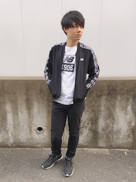 「NEW BALANCE（ニューバランス）のアイテム（その他アウター）」を使った、塩崎優太さん（メンズ・170cm）の春コーディネート