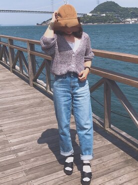 「アイテム（チョーカー、イエロー系）」を使った、⋆˖٭chakoさん（レディース・155cm）の春コーディネート