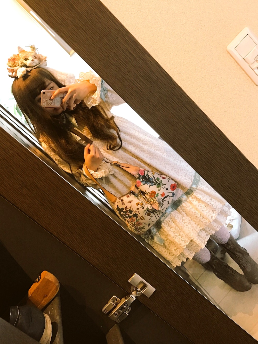 「ロリィタ、ロリィタファッション」｜「F i.n.tのアイテム（ブーツ、ブラウン系）」を使った、あ りささん（レディース・156cm）の春コーディネートの1枚目の写真