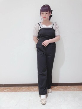 Majestic Legon マジェスティックレゴン の ショルダーリボンサロペット サロペット オーバーオール Wear Majestic Legon マジェスティックレゴン の ショルダーリボンサロペット サロペット オーバーオール Wear