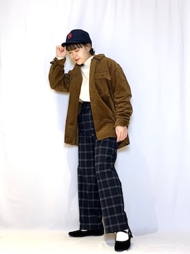 「コーデュロイシャツ」｜haruさん（レディース・153cm・20代）の冬コーディネート