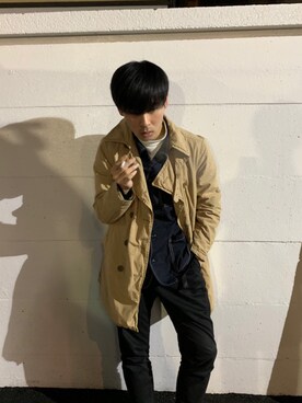 「green label relaxing（グリーンレーベルリラクシング）のアイテム（ノーカラージャケット）」を使った、えどぅさん（メンズ・165cm）の冬コーディネート