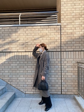 「moussy」｜「アイテム（サロペット/オーバーオール）」を使った、39さん（レディース・155cm）の冬コーディネート