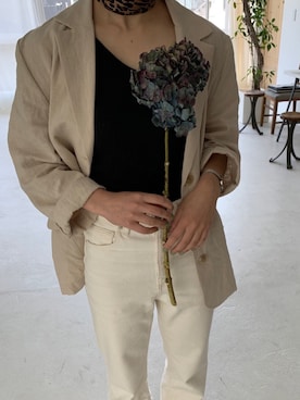 「AZUL by moussy（アズールバイマウジー）のアイテム（タンクトップ）」を使った、39さん（レディース・155cm）の冬コーディネート