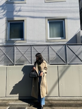 「moussy」｜「アイテム（トレンチコート）」を使った、39さん（レディース・155cm）の春コーディネート