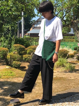 「STUDIOUS（ステュディオス）のアイテム（財布/小物）」を使った、関節のパニックさん（メンズ・175cm）の夏コーディネート
