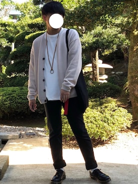 「黒パンツ」｜関節のパニックさん（メンズ・175cm）の秋コーディネート