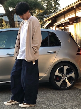 「Needles（ニードルス）の＜NEEDLES＞BALOON FATIGUE PANTS/パンツ（カーゴパンツ）」を使った、関節のパニックさん（メンズ・175cm）の秋コーディネート
