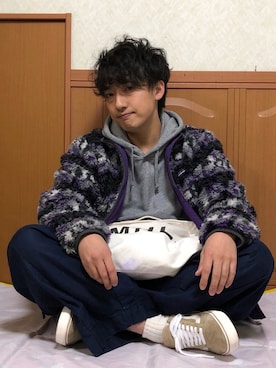 「Needles（ニードルス）の＜NEEDLES＞BALOON FATIGUE PANTS/パンツ（カーゴパンツ）」を使った、関節のパニックさん（メンズ・175cm）の秋コーディネート