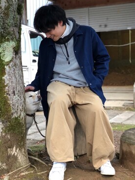 「I（アイ）のアイテム」を使った、関節のパニックさん（メンズ・175cm）の冬コーディネート
