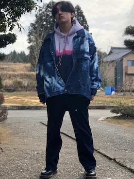 「Dr. Martens（ドクターマーチン）のDr.Martens / ドクターマーチン 1461 3EYE GIBSON SHOE 3ホール ギブソン シューズ ブーツ（ブーツ）」を使った、関節のパニックさん（メンズ・175cm）の冬コーディネート